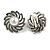 Vintage Inspired Faux Pearl Flower Clip On Earrings In Antique Silver Tone - 23mm D - view 7
