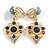 Gold Tone Multicoloured Acrylic Bead Clip On Earrings - 40mm Drop - view 6