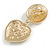 Statement Gold Tone Hammered Multicoloured Crystal Heart Clip On Earrings - 50mm L - view 5