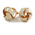 Milky White Enamel Knot Clip On Earrings In Gold Tone - 15mm - view 5