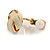 Milky White Enamel Knot Clip On Earrings In Gold Tone - 15mm - view 7