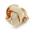 Milky White Enamel Knot Clip On Earrings In Gold Tone - 15mm - view 4
