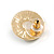 18mm Black/ Red Enamel Faux Pearl Button Stud Earrings In Gold Tone - view 5