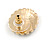 17mm Gold Tone Black Enamel White Faux Pearl Flower Stud Earrings - view 5