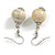 15mm Antique White Round Ceramic Drop Earrings - 35mm Long - view 4