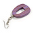 Antique Lilac Purple Painted Wood O-Shape Drop Earrings - 55mm L - view 4