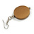 Gold Bronze Wood Coin Drop Earrings - 55mm L - view 4