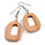Pink Washed Wood O-Shape Drop Earrings - 55mm L