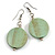 Antique Mint Washed Wood Coin Drop Earrings - 55mm L - view 4