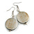 Antique Silver Painted Wood Coin Drop Earrings - 55mm L