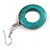 Donut Shape Turquoise Washed Wood Drop Earrings - 55mm Long - view 4