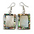50mm L/Silvery Grey/Abalone Square Shape Sea Shell Earrings/Handmade/ Slight Variation In Colour/Natural Irregularities - view 2