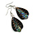 60mm L/Brown/Black/Abalone Leaf Shape Sea Shell Earrings/Handmade/ Slight Variation In Colour/Natural Irregularities - view 2