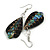 60mm L/Brown/Black/Abalone Leaf Shape Sea Shell Earrings/Handmade/ Slight Variation In Colour/Natural Irregularities - view 3