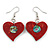 50mm L/Red/Abalone Heart Shape Sea Shell Earrings/Handmade/ Slight Variation In Colour/Natural Irregularities - view 4