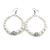 55mm Large White Faux Pearl Bead Hoop Earrings in Siver Tone - 85mm Drop - view 6