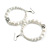 55mm Large White Faux Pearl Bead Hoop Earrings in Siver Tone - 85mm Drop - view 2