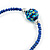 50mm Large Blue Glass Bead Hoop Earrings in Silver Tone - 75mm Drop - view 4