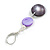 Purple/ Grey Black Shell Bead Drop Earrings In Silver Tone - 55mm L - view 7