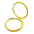 Large Banana Yellow Enamel Hoop Earrings In Silver Tone - 60mm Diameter
