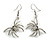 Crystal Spider Drop Earrings in Silver Tone - 45mm Long - view 2