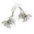 Crystal Spider Drop Earrings in Silver Tone - 45mm Long - view 4