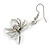 Crystal Spider Drop Earrings in Silver Tone - 45mm Long - view 5