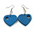 Blue Cut Out Heart Wooden Drop Earrings - 55mm Long - view 4