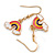 Multicoloured Enamel Rainbow Drop Earrings in Gold Tone - 35mm L - view 4