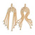 Breathtaking Crystal Fringe Dangle Earrings in Gold Tone - 11cm Long - view 2