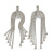 Breathtaking Crystal Fringe Dangle Earrings in Silver Tone - 11cm Long