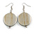 30mm Antique Metallic Painted Wood Coin Drop Earrings - 60mm L