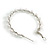Medium Twisted Hoop Earrings with Faux Pearl Bead Element in Silver Tone/ 40mm Diameter - view 5