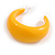 Banana Yellow Acrylic Half Hoop Earrings - 40mm D - view 5