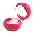 Pink Acrylic Half Hoop Earrings - 40mm D