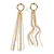 Statement Crystal and Beaded Chain Tassel Long Earrings in Gold Tone - 10cm Long - view 2