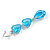 Multi Heart Blue Glass Drop Earrings in Rhodium Plating - 55mm Long - view 4