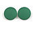 35mm D/ Green Acrylic Coin Round Stud Earrings in Matt Finish