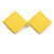 30mm Tall/ Yellow Acrylic Square Stud Earrings in Matt Finish - view 5