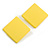 30mm Tall/ Yellow Acrylic Square Stud Earrings in Matt Finish - view 2