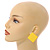 30mm Tall/ Yellow Acrylic Square Stud Earrings in Matt Finish - view 3