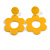 Yellow Acrylic Open Cut Flower Drop Earrings - 55mm Long - view 2