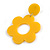 Yellow Acrylic Open Cut Flower Drop Earrings - 55mm Long - view 5