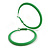 50mm D/ Slim Green Hoop Earrings in Matt Finish - Large Size