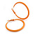 50mm D/ Slim Orange Hoop Earrings in Matt Finish - Large Size