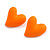 Neon Orange Acrylic Heart Stud Earrings (one-sided design) - 25mm Tall - view 4