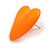 Neon Orange Acrylic Heart Stud Earrings (one-sided design) - 25mm Tall - view 5