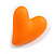 Neon Orange Acrylic Heart Stud Earrings (one-sided design) - 25mm Tall - view 6