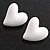 White Acrylic Heart Stud Earrings (one-sided design) - 25mm Tall - view 5