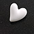 White Acrylic Heart Stud Earrings (one-sided design) - 25mm Tall - view 8